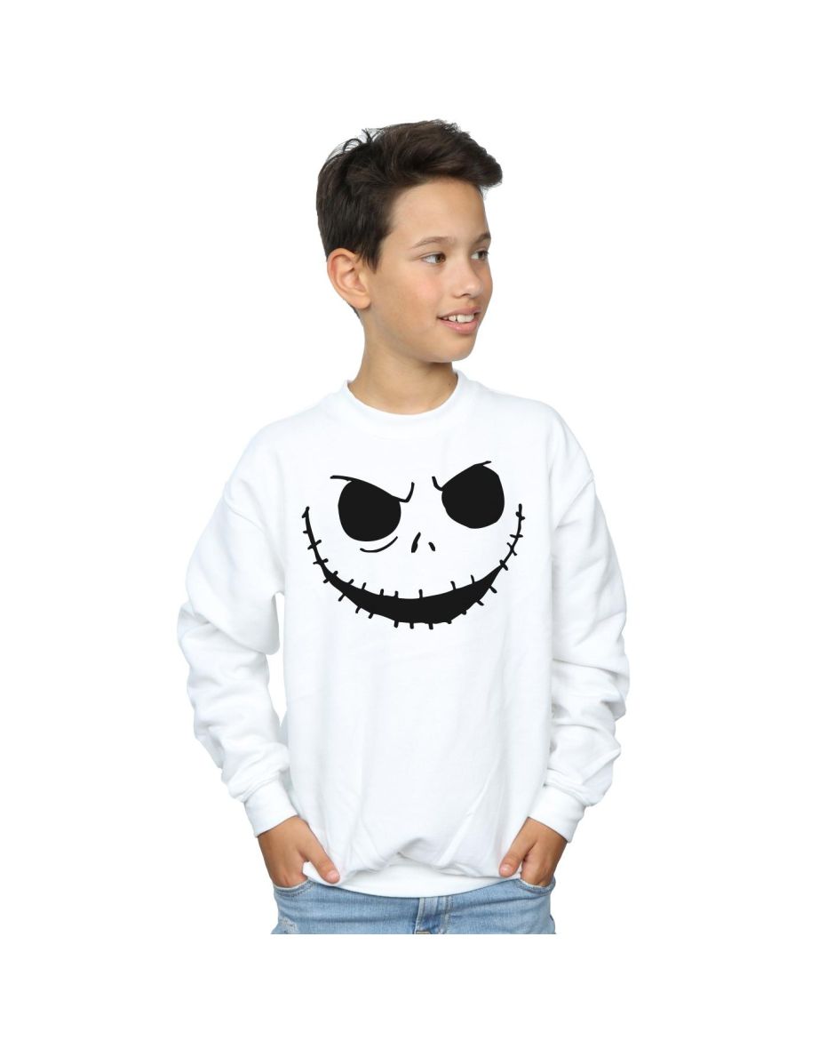 Disney Boys Nightmare Before Christmas Jack´s Face Bold Sweatshirt - White