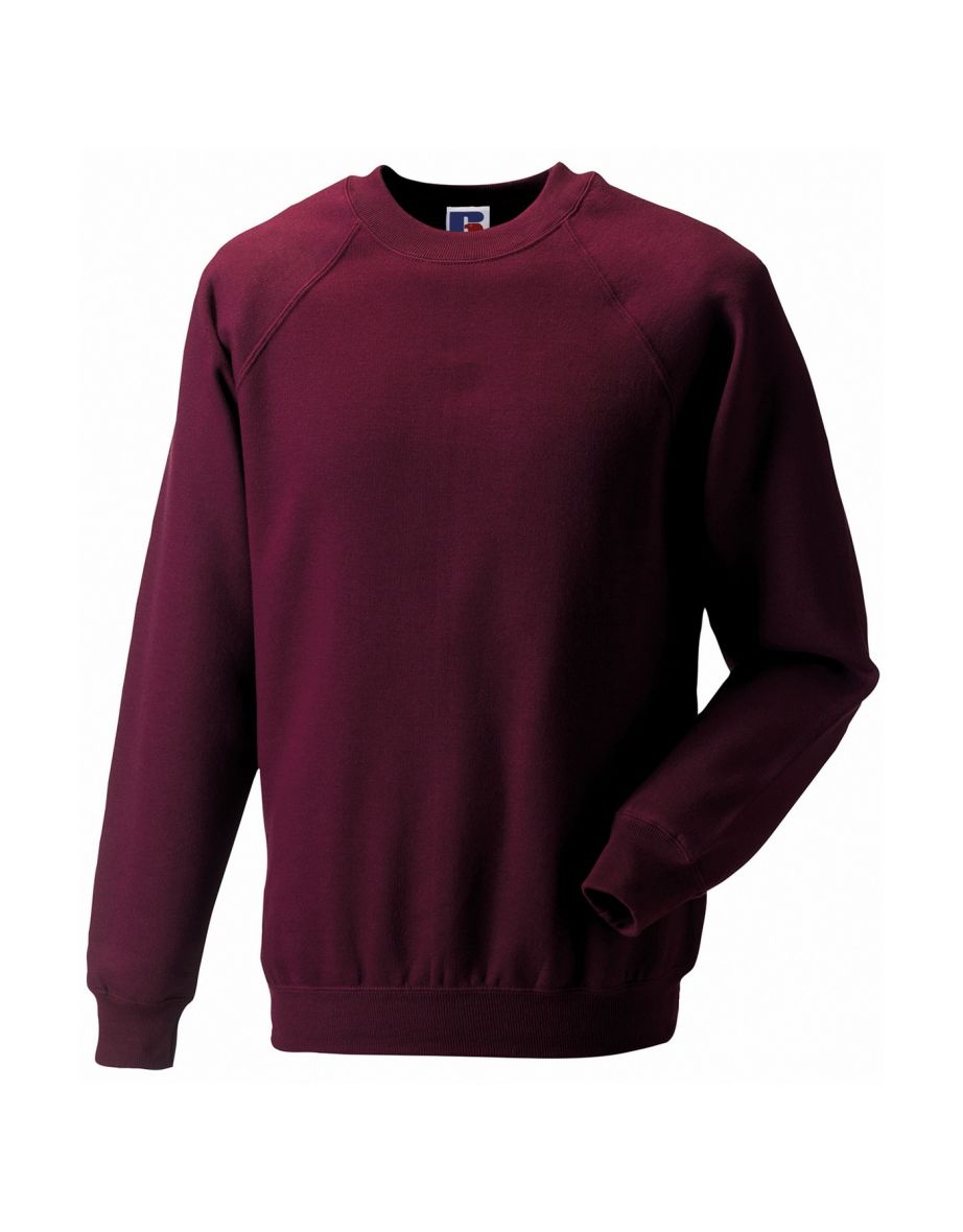 Russell Mens Spotshield Raglan Sweatshirt - Burgundy