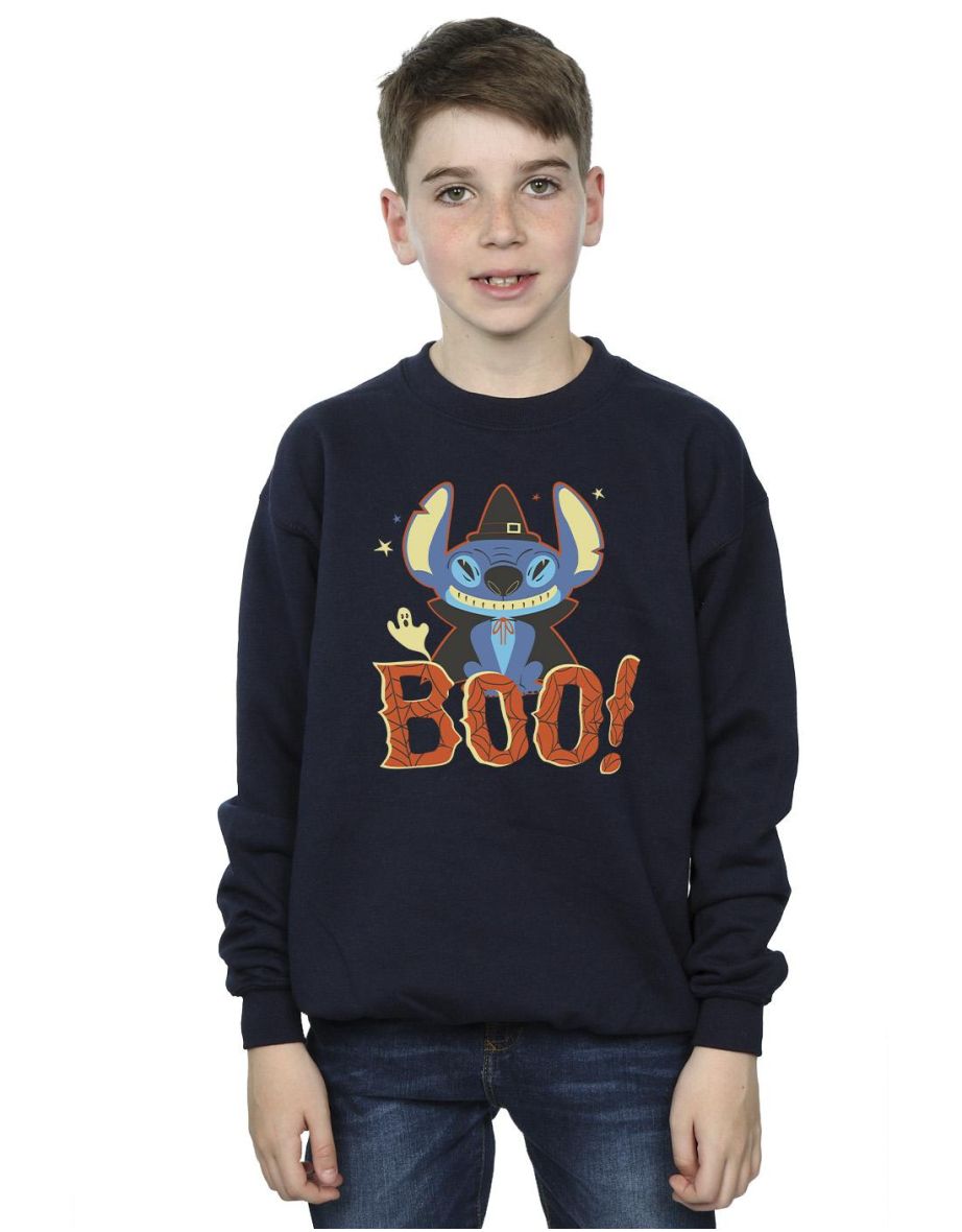 Disney Boys Lilo & Stitch Boo! Sweatshirt - Navy Blue