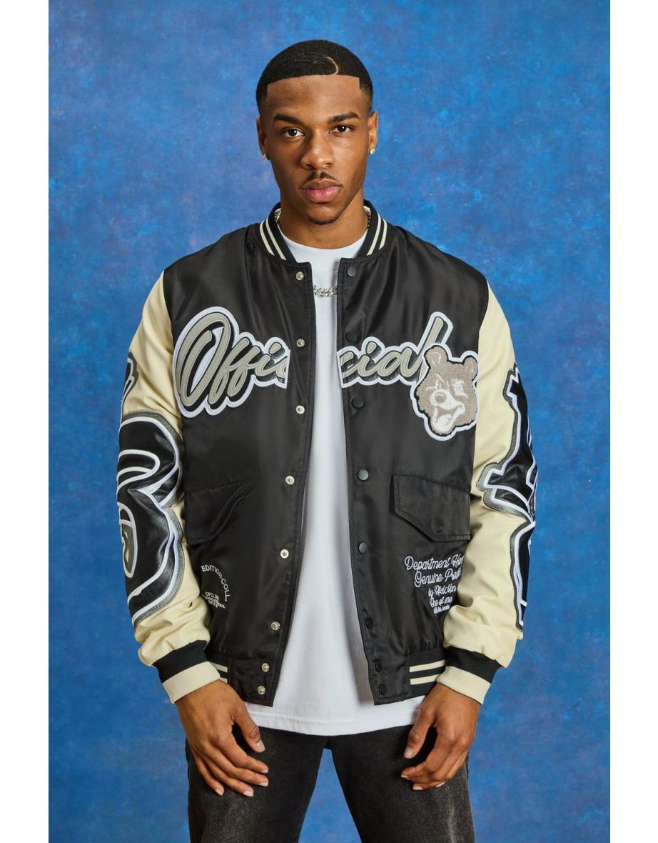 Boohooman baseball online jacket