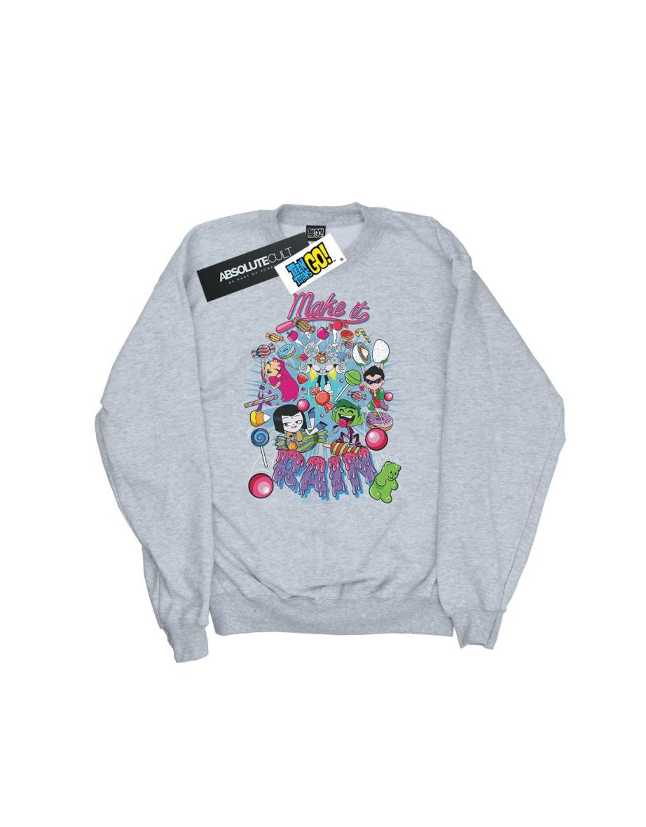 DC Comics Boys Teen Titans Go Make It Rain Sweatshirt - Sports Grey - 1
