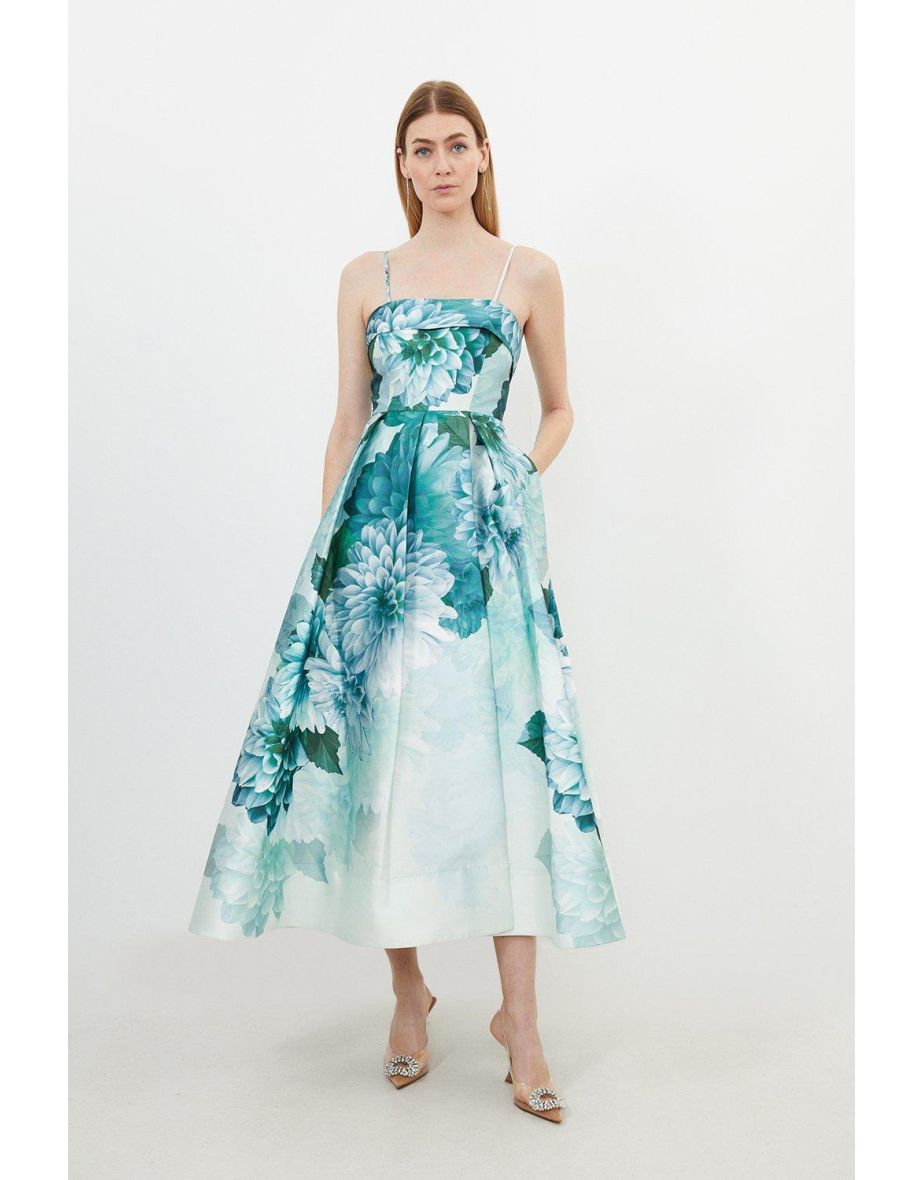 Garden Floral Maxi Split Prom Dress