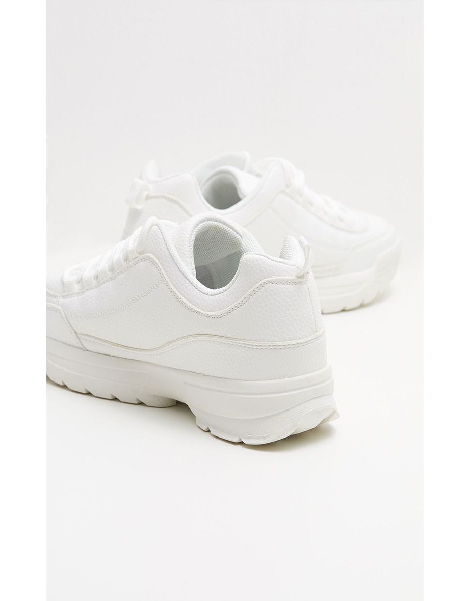 white chunky sole trainers