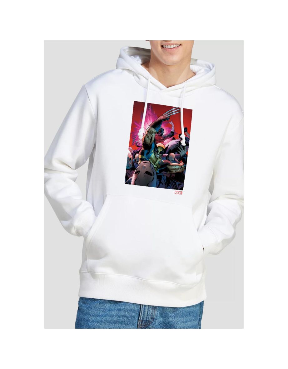 Marvel Mens X-Men Wolverine Nightcrawler Comic Cover Hoodie - White - 3