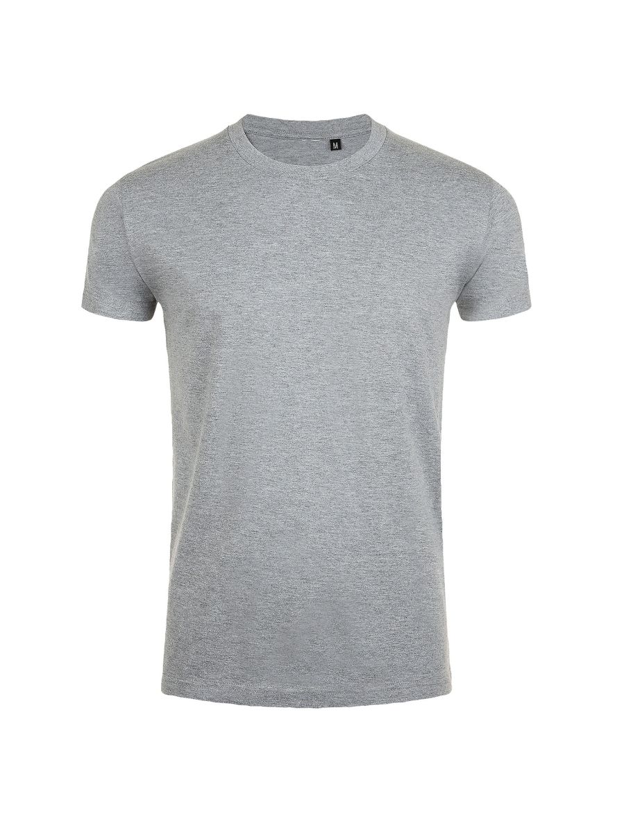 SOLS Mens Imperial Slim Fit Short Sleeve T-Shirt - Grey Marl