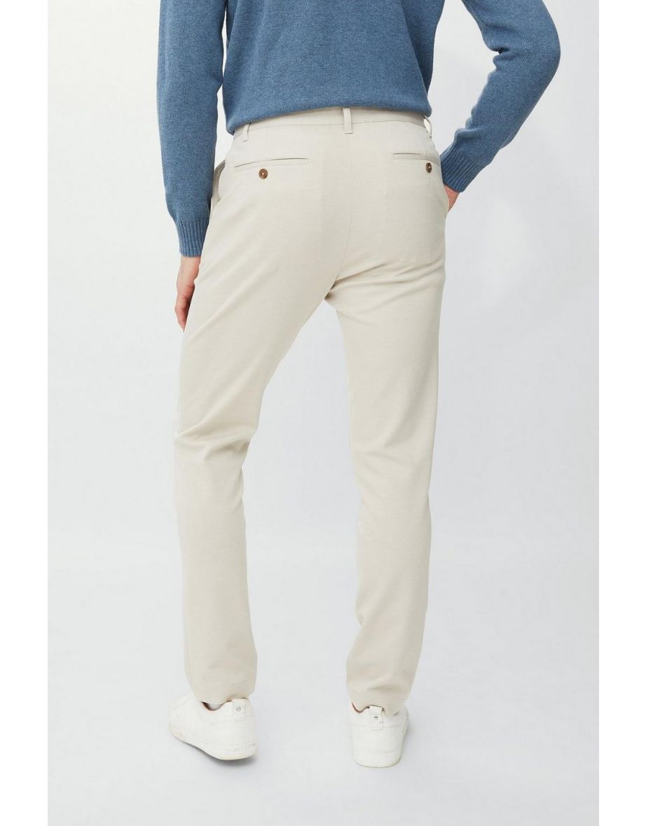 Slim Fit Stretch Oxford Chino - cream - 3