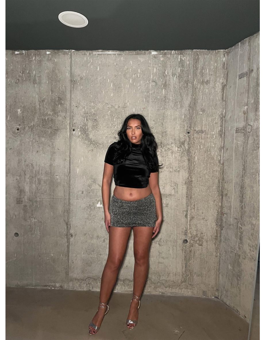 Black-Silver Mini-Skirt