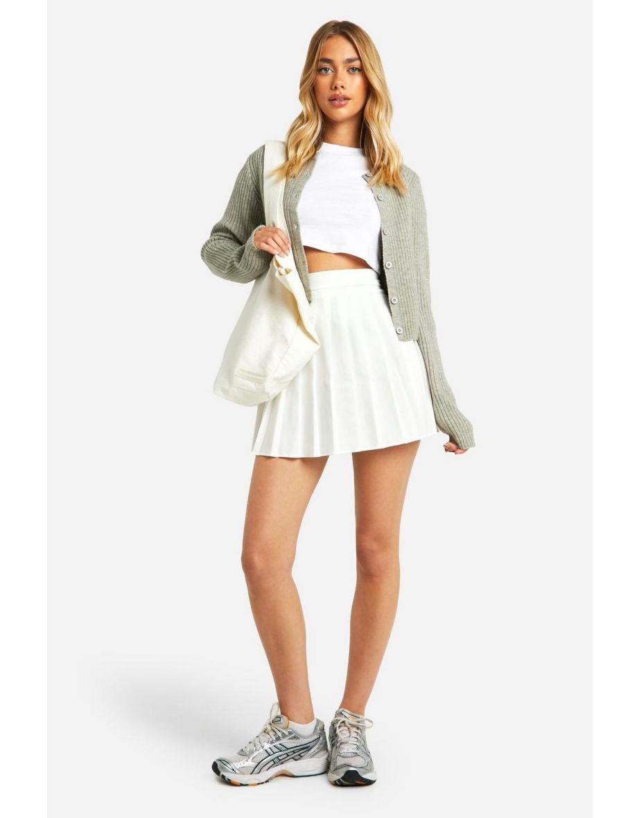 Pleated Tennis Mini Skirt - white