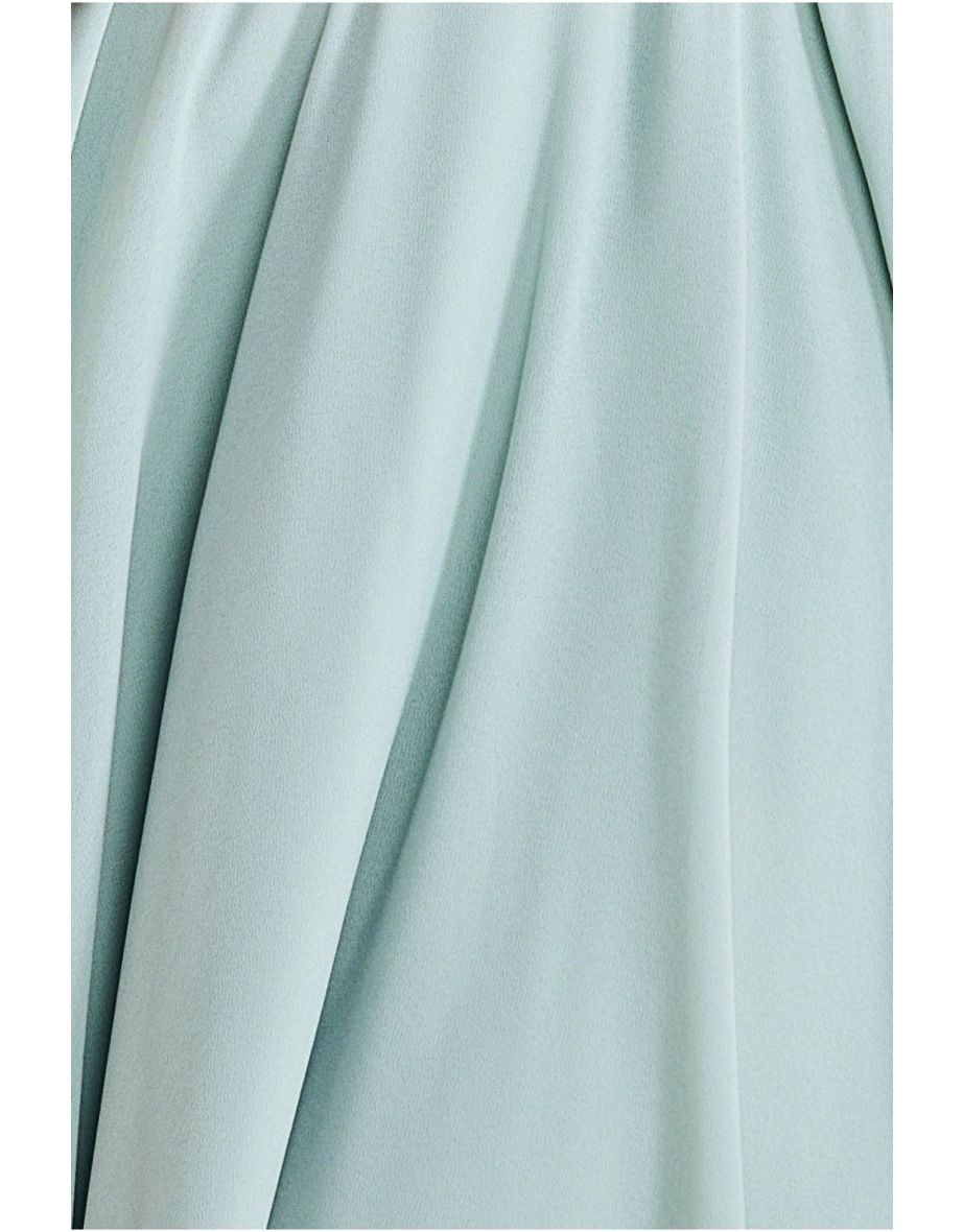 Goddiva Cowl Neck Chiffon Maxi Dress - Sage Green - 4