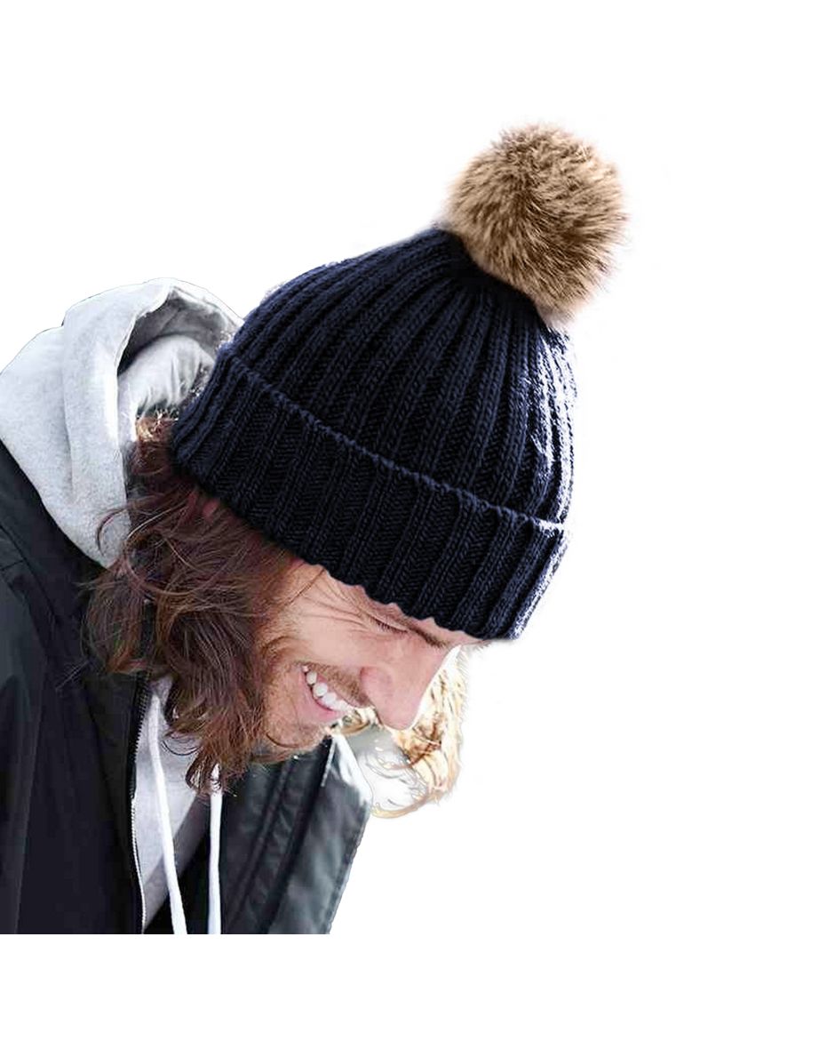 Beechfield Unisex Cuffed Design Winter Hat - Navy - 1