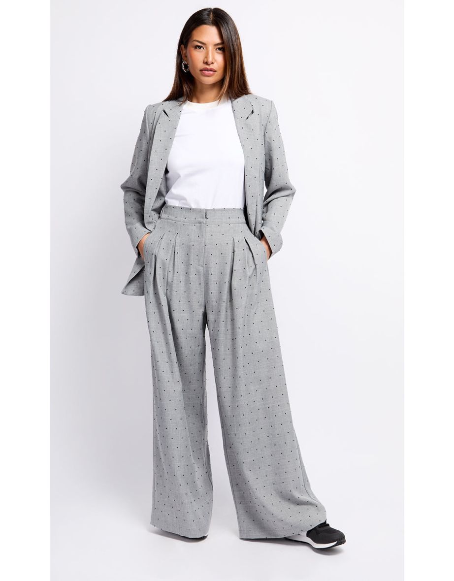 Grey and Black Diamanté Trousers by Vogue Williams - 5