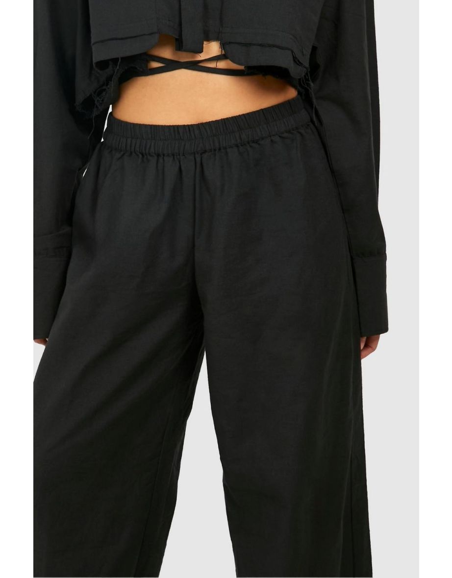 Petite Elasticated Waistband Trouser - black - 3