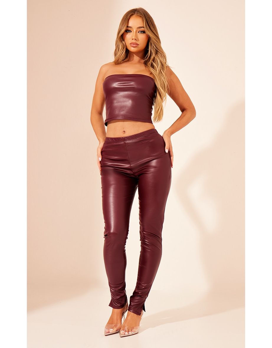 Faux Leather Leggings  PrettyLittleThing UAE