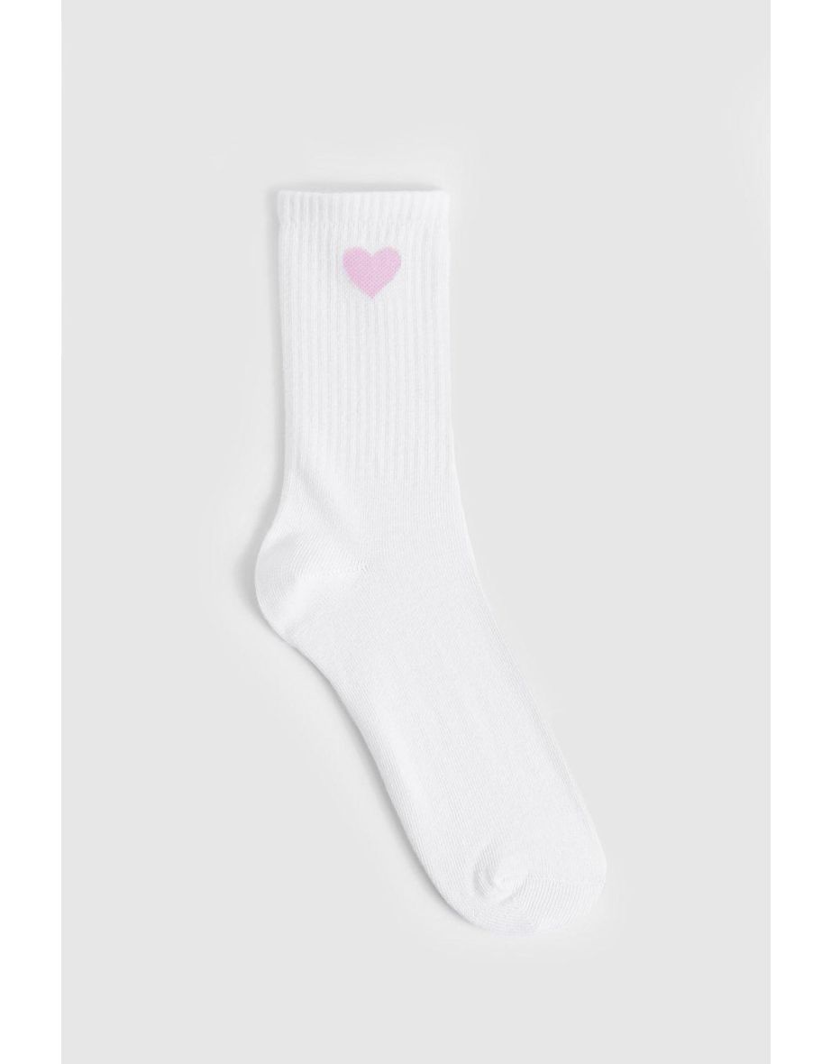 Heart Detail Single Sock - pink