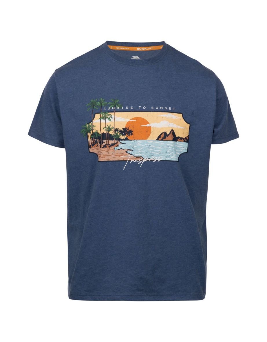 Trespass Mens Pendla Printed T-Shirt - Indigo Tone Marl