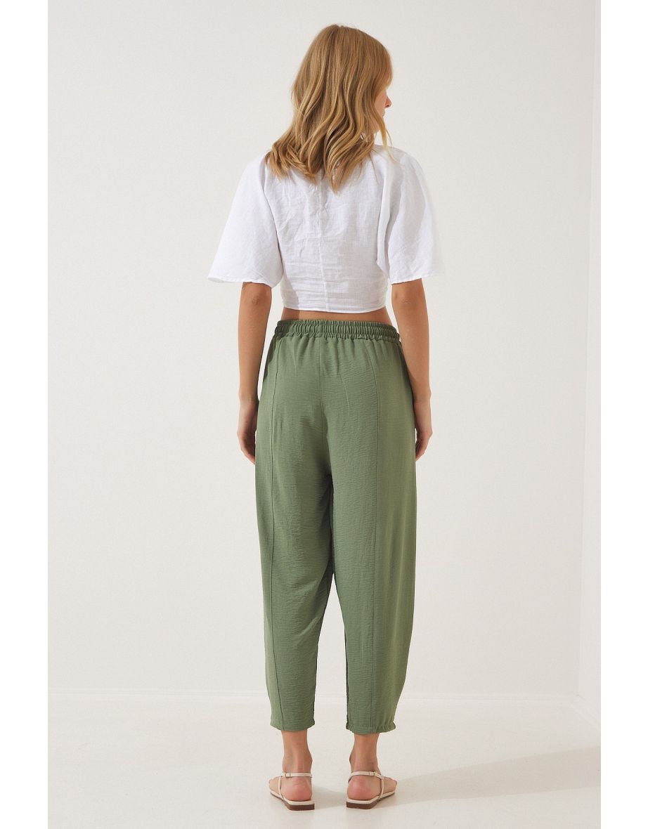 Women's Khaki Awnings, Baggy Baggy Pants - 3