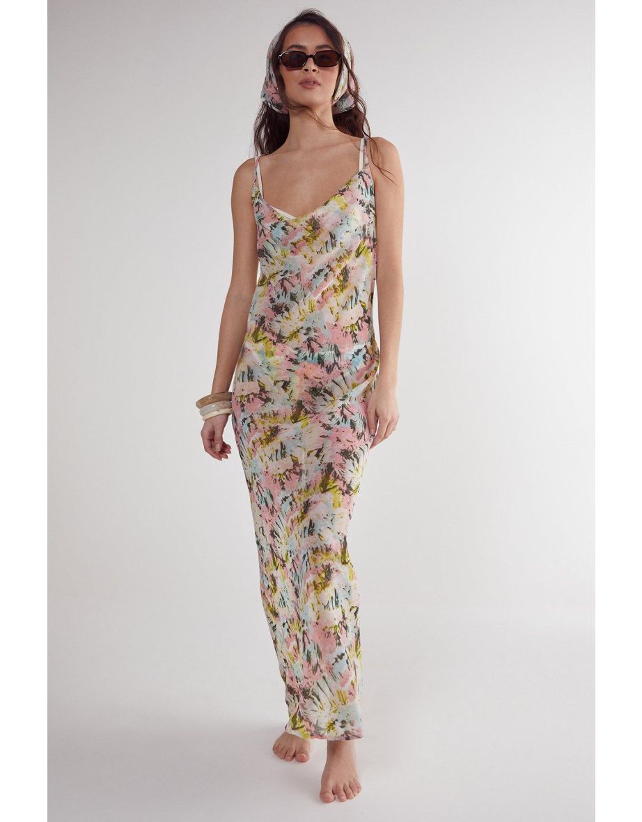 Tie Dye Cowl Neck Beach Dress and Headscarf