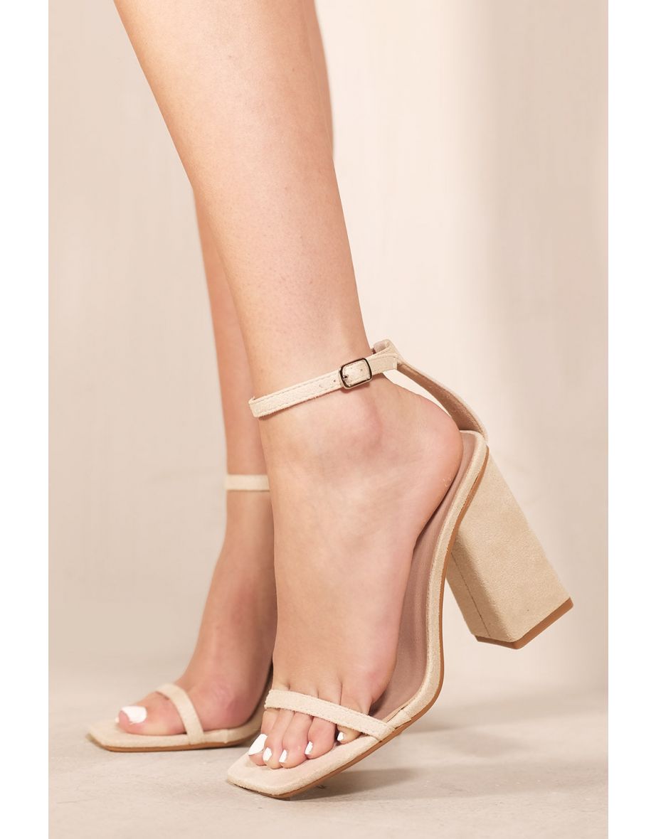 Cream block heel sandals online