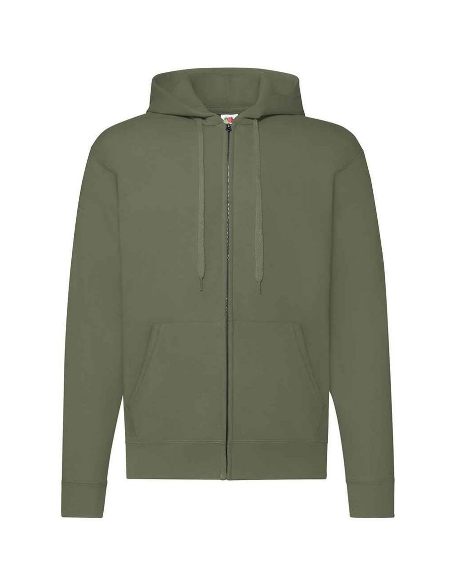 Fruit of the Loom Mens Classic Zipped Hoodie - Classic Olive