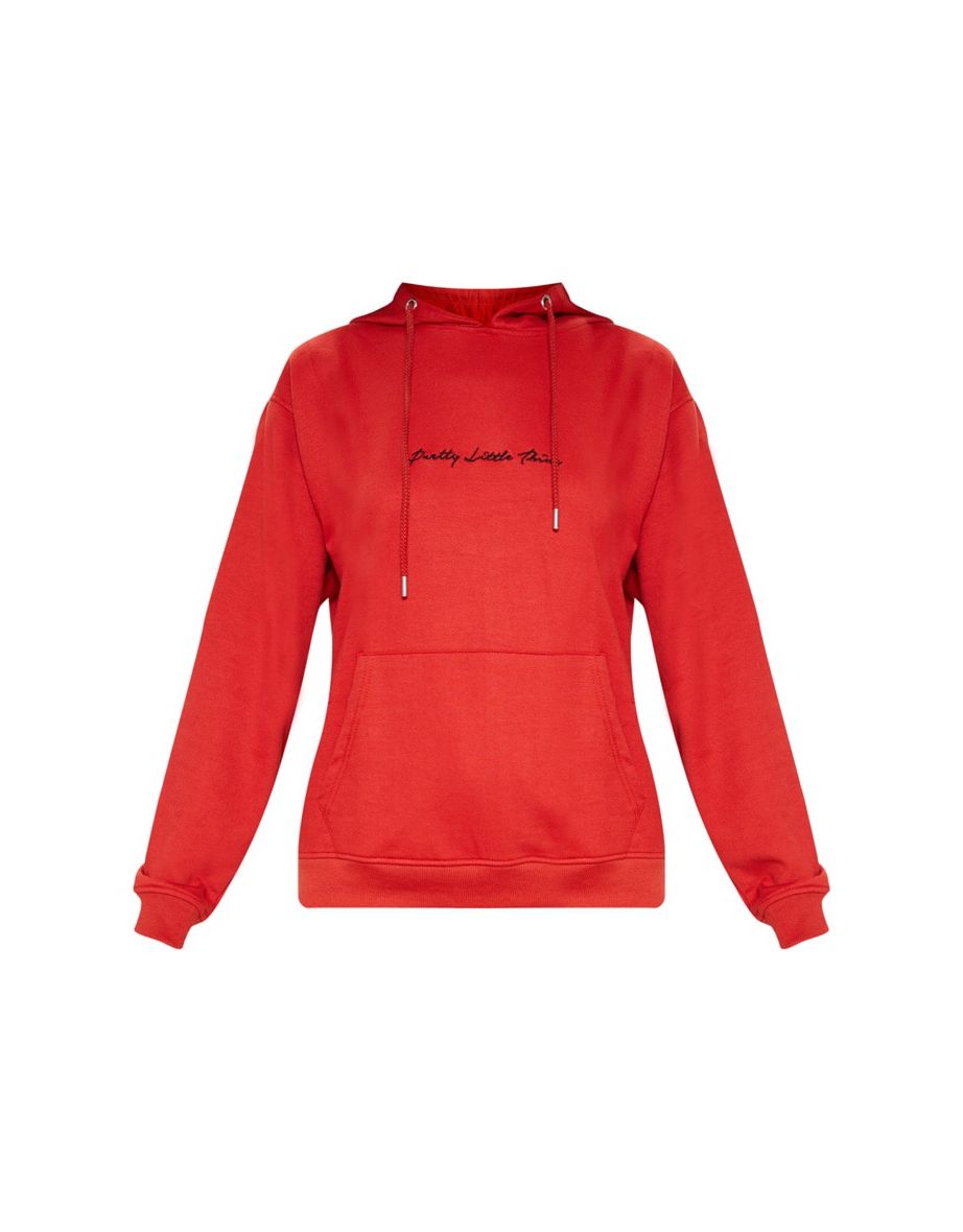PRETTYLITTLETHING Recycled Red Oversized Hoodie - 4