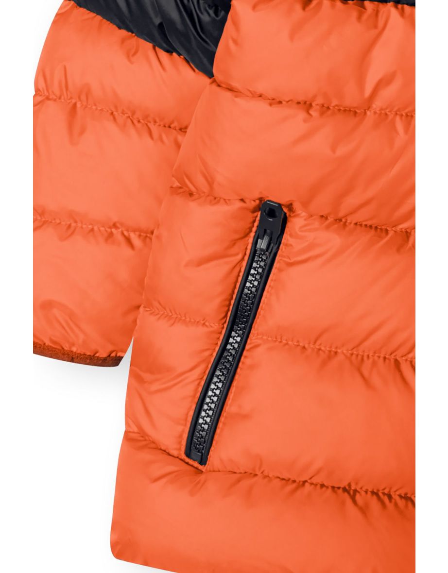 Boys Hooded Padded Jacket With Borg Lining - 4