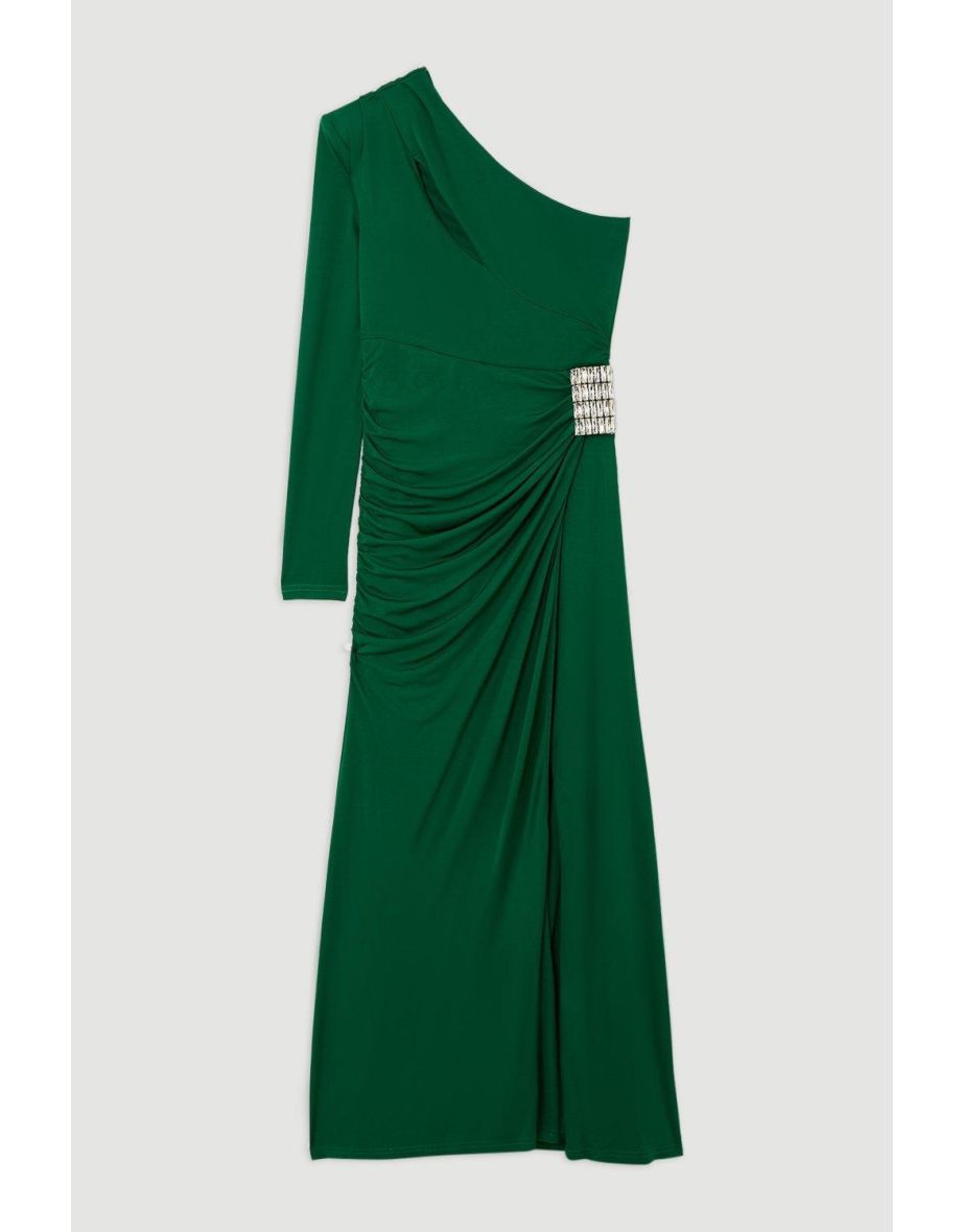 Petite Premium Viscose Jersey Hardware Maxi Dress - 3