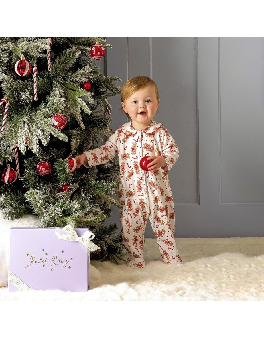Baby Gingerbread Babygrow in White