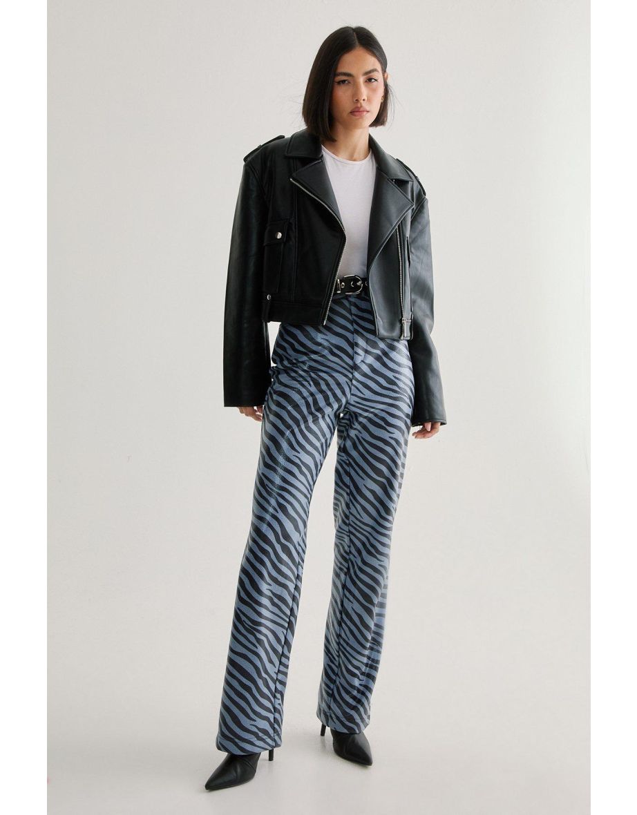 Blue Zebra Faux Leather Pant