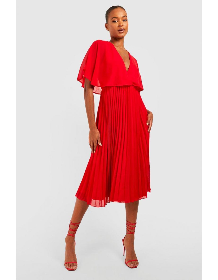 cape pleated dress