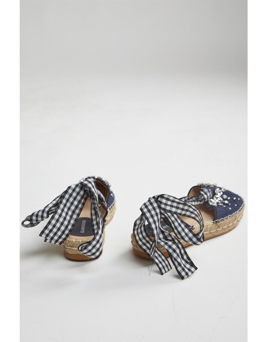 Denim Strappy Sandals - 3
