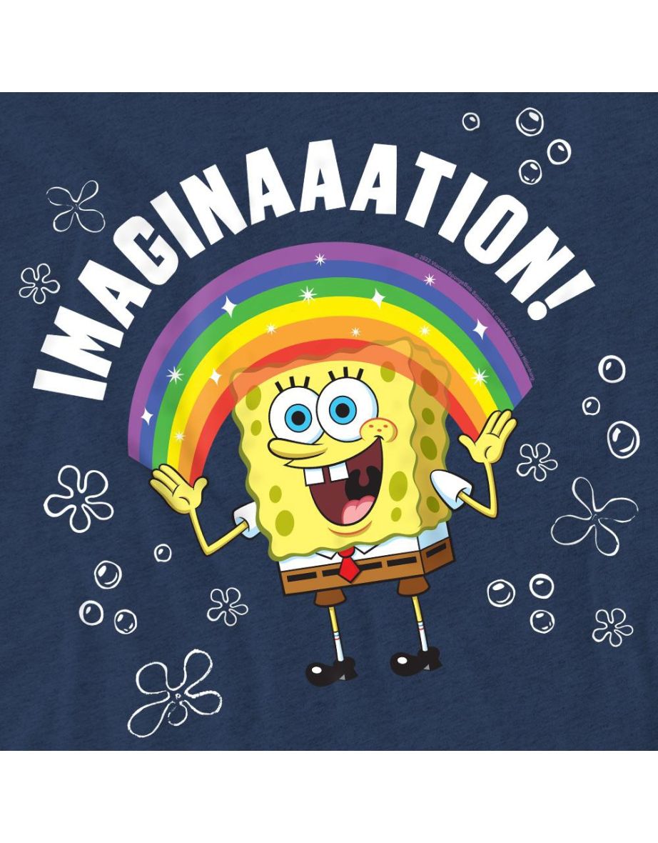 SpongeBob SquarePants Unisex Adult Imagination T-Shirt - Navy - 3