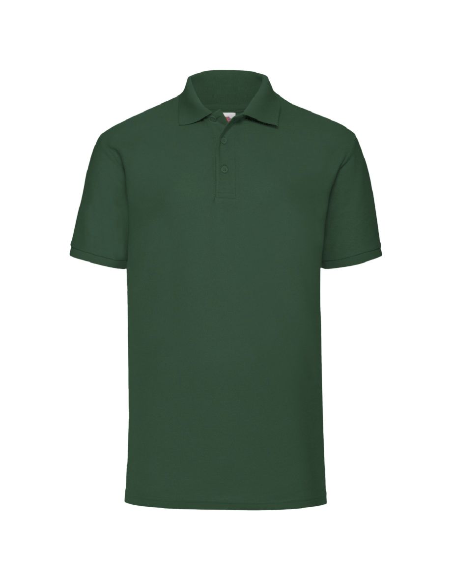 Fruit Of The Loom Mens Pique Short Sleeve Polo Shirt - Bottle Green