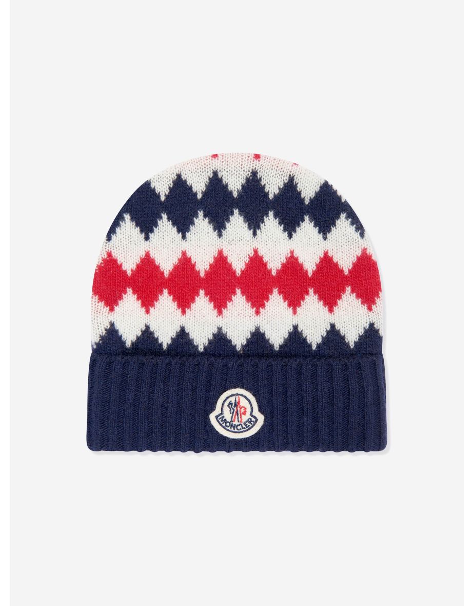Moncler Enfant Baby Boys Wool Beanie Hat in Navy