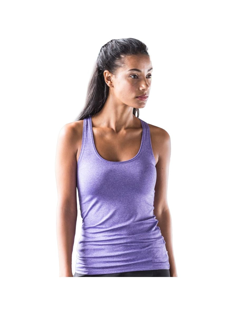 Tombo Womens/Ladies Racerback Sleeveless Vest Top - Purple Marl - 2