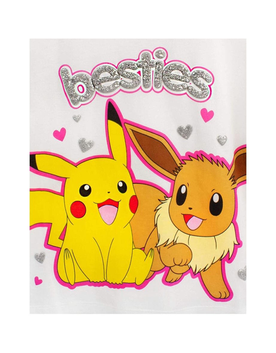 Pokemon Girls Besties Long Pyjama Set - White/Pink/Silver - 3