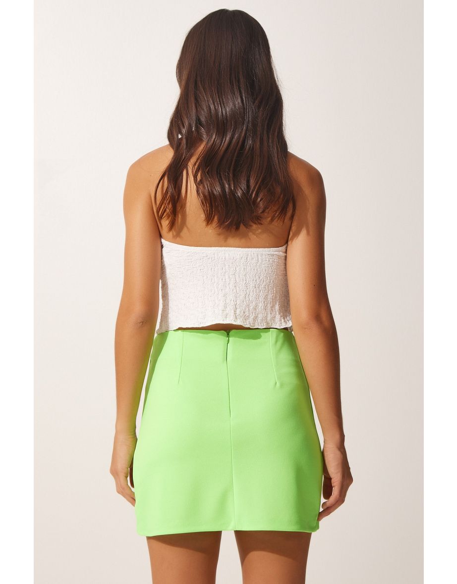 Black Column Mini Skirt - 4