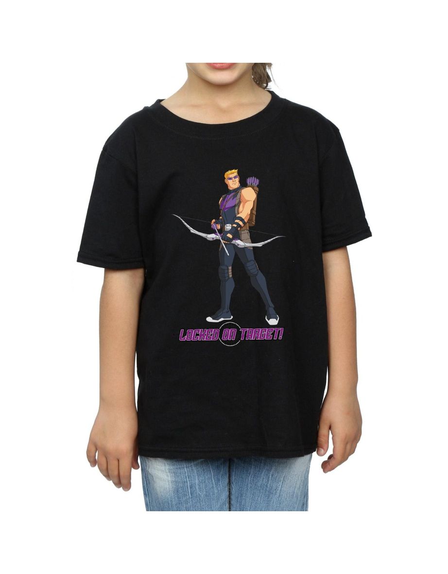 Marvel Girls Hawkeye Locked On Target Cotton T-Shirt - Black - 3