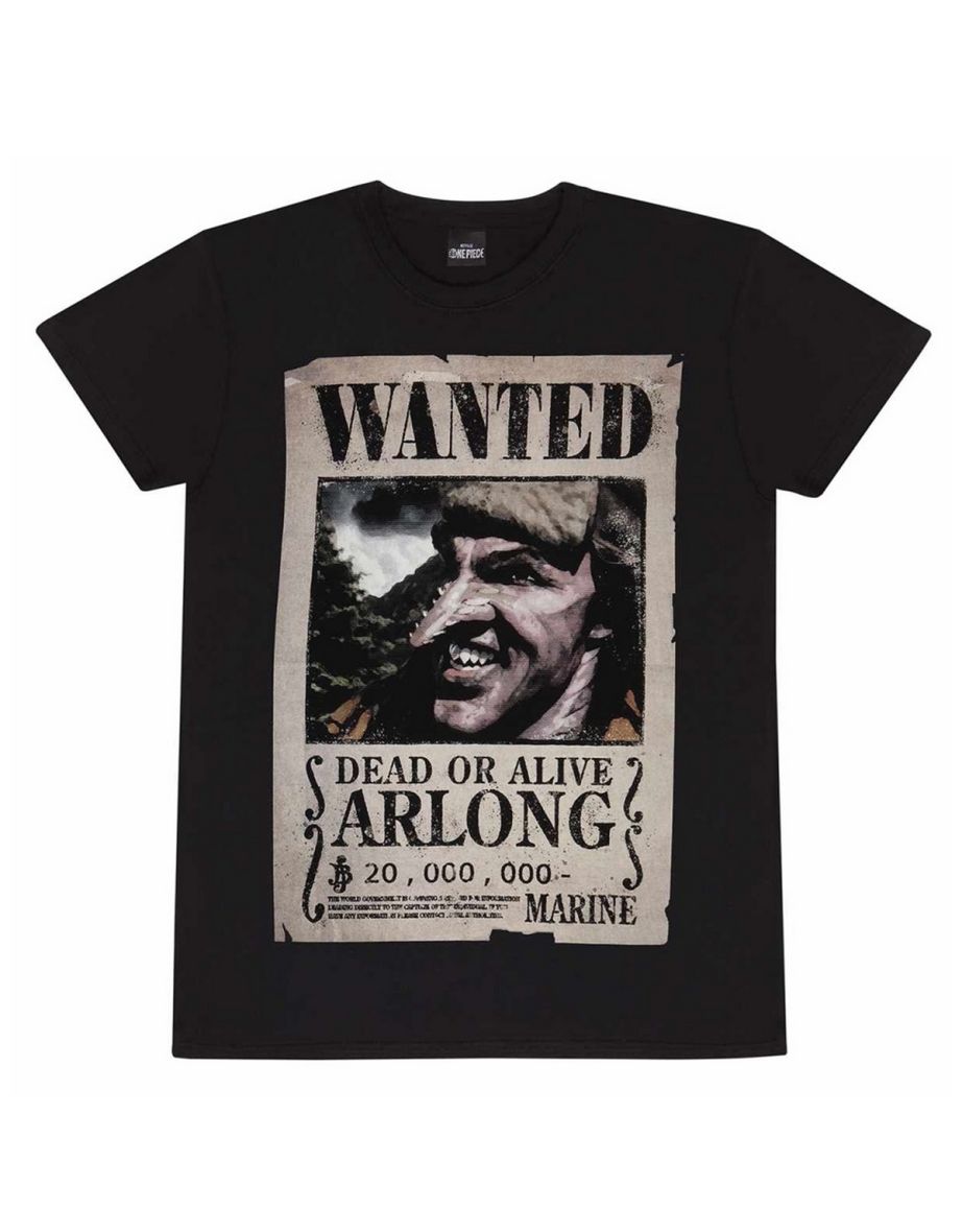 One Piece Unisex Adult Arlong Wanted Poster T-Shirt - Black