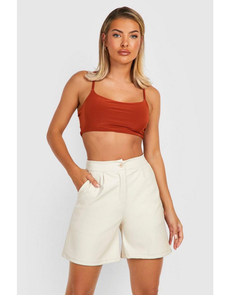 Double Layer Strappy Scoop Bralet - rust - 3