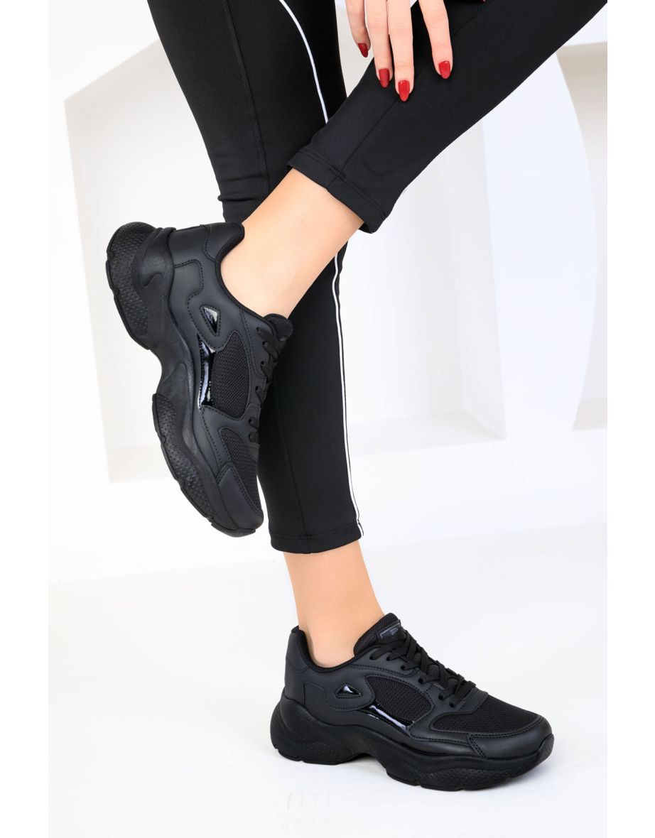 Black-Black Women's Sneaker 18147 - 4