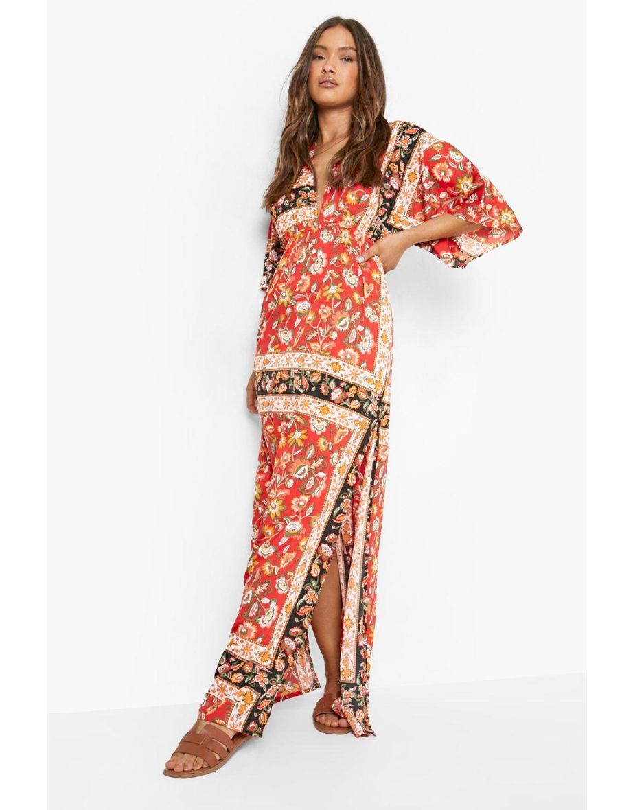 Kimono maxi dress on sale boohoo