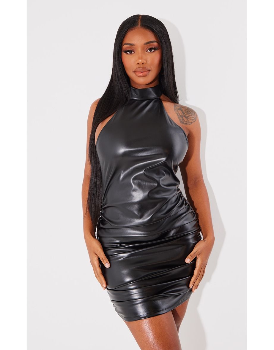 Patent leather bodycon dress online