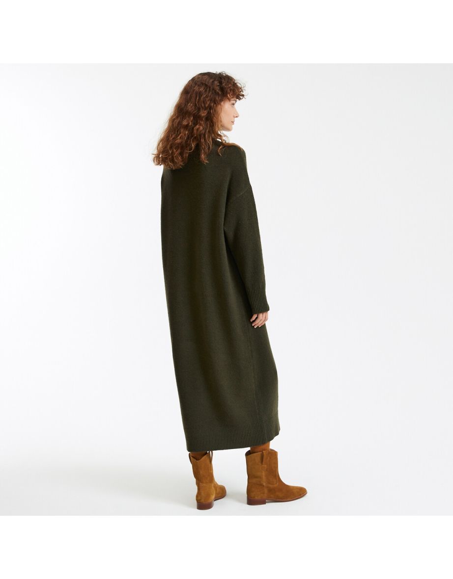 Recycled Maxi Jumper/Sweater Dress with Long Sleeves - 4