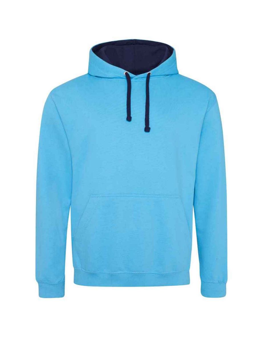 Awdis Womens/Ladies Varsity Hoodie - Hawaiian Blue/Oxford Navy