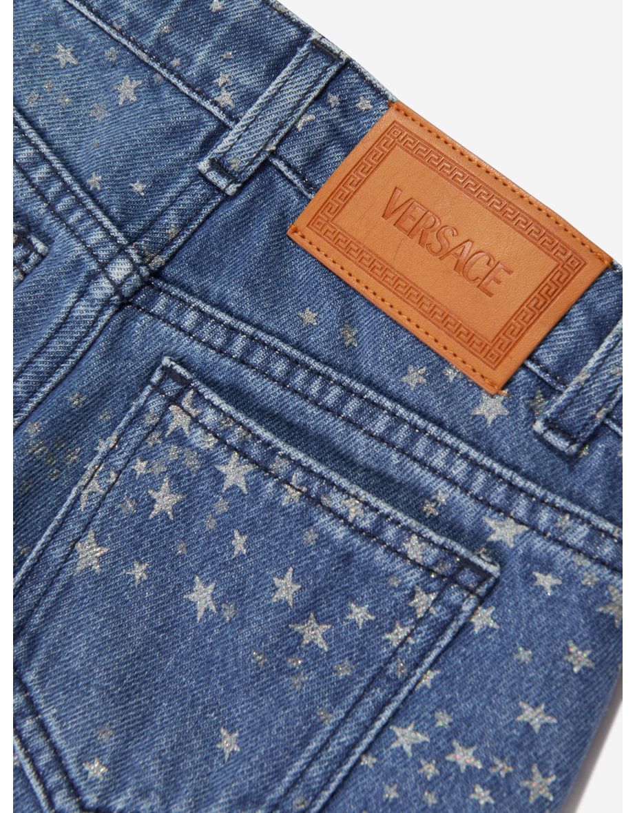 Girls Flared Glitter Jeans in Blue - 3