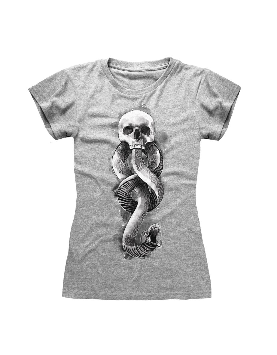 Harry Potter Womens/Ladies Dark Mark T-Shirt - Grey Heather - 2