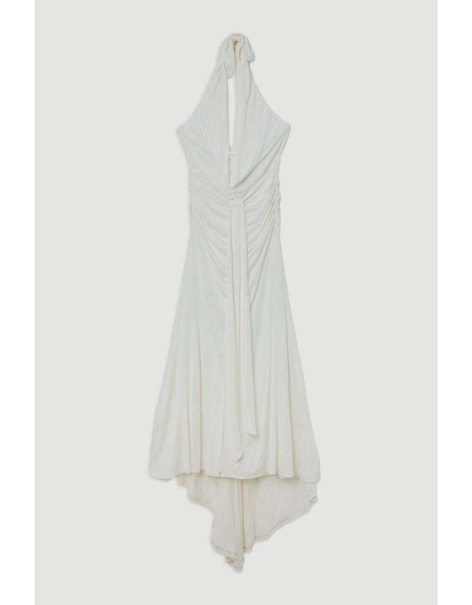 Premium Viscose Jersey Crepe Cowl Neck Maxi Dress - 3