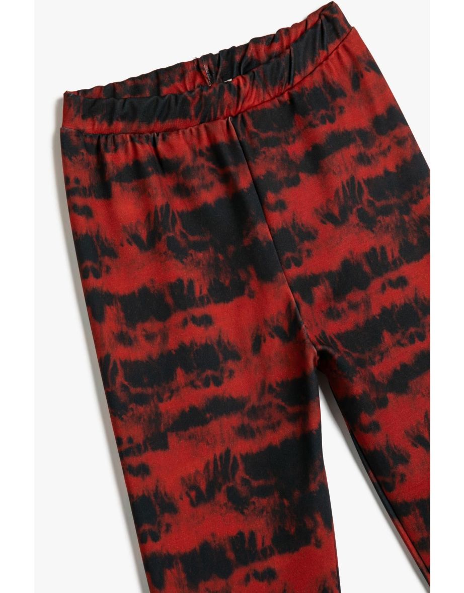 Girls Burgundy Patterned Leggings - 2