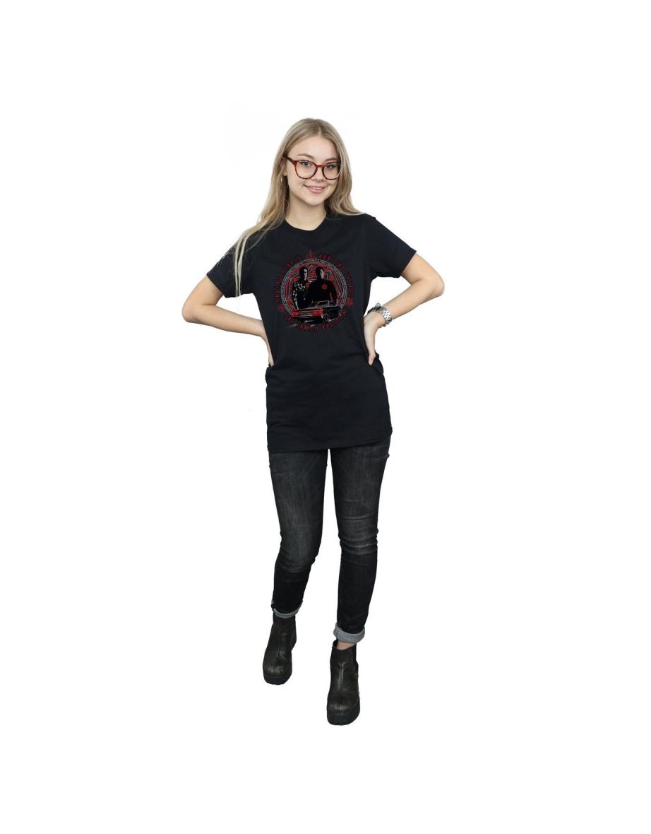 Supernatural Womens/Ladies Family Business Cotton Boyfriend T-Shirt - Black