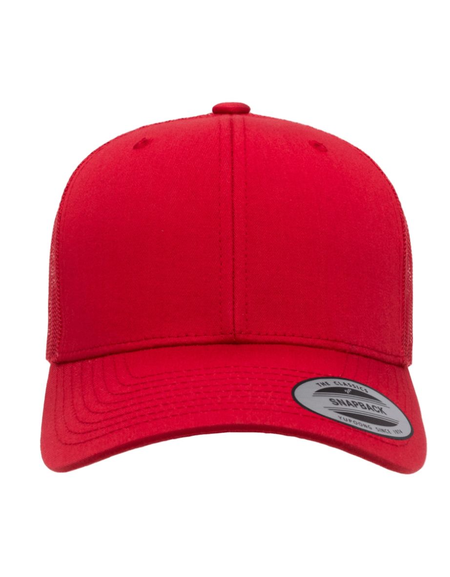 Yupoong Flexfit Retro Snapback Trucker Cap - Red/Red - 3